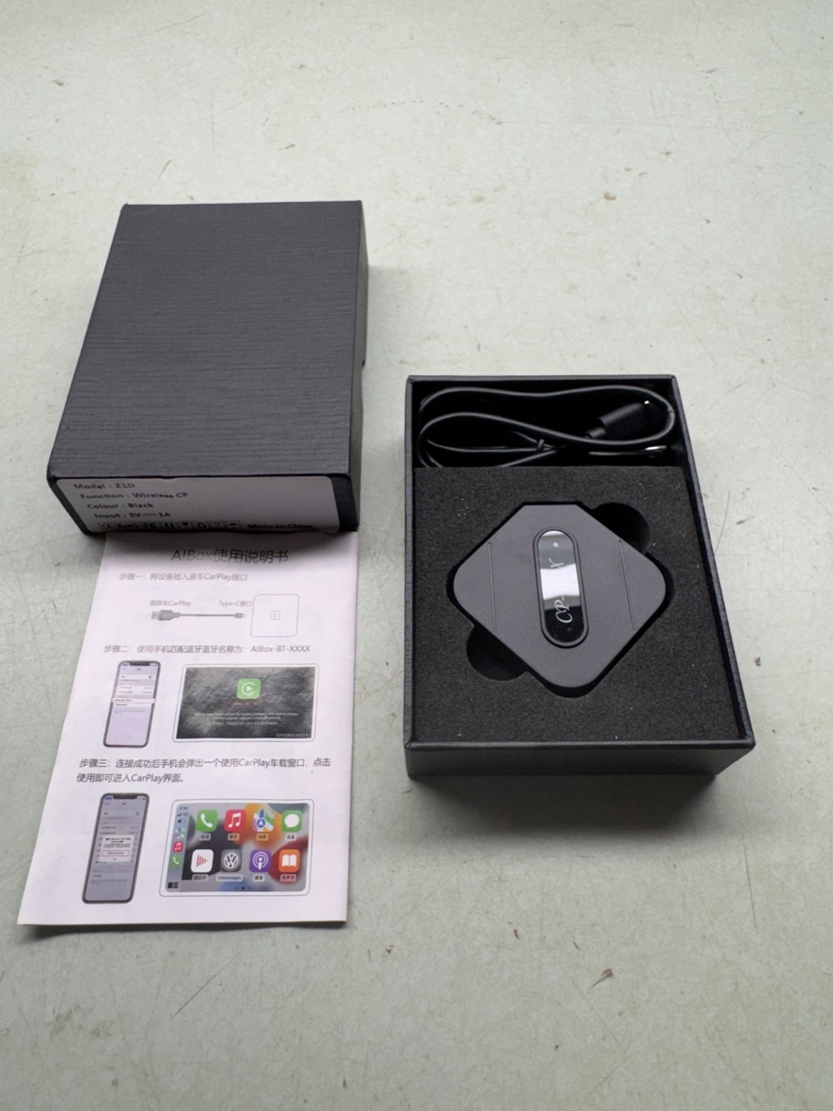 Wireless CP-BOX AIBox (Z1D) Carplay USB Interface Adapter Dongle Black