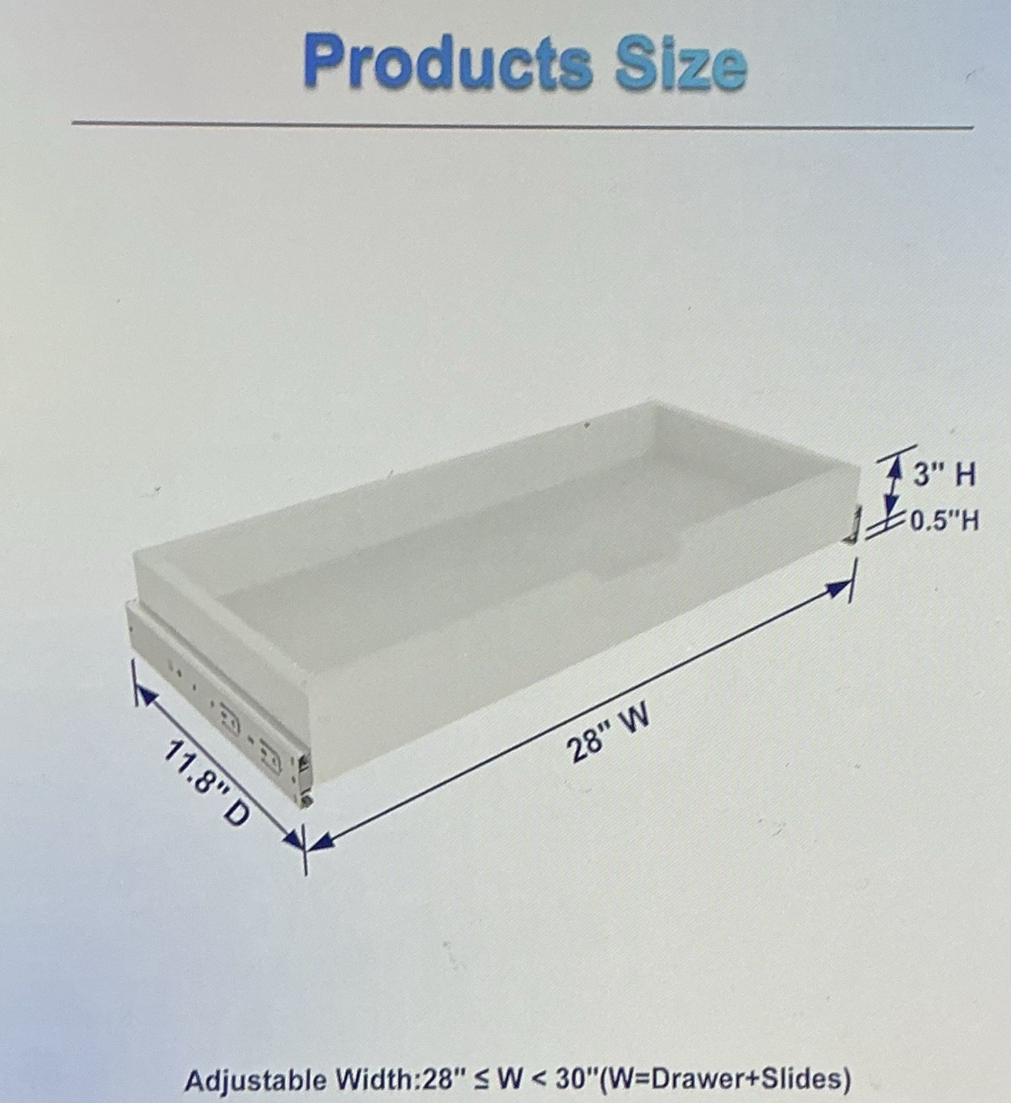 28” Wide White Soft Close Pull Out Cabinet Drawer Insert With Slides