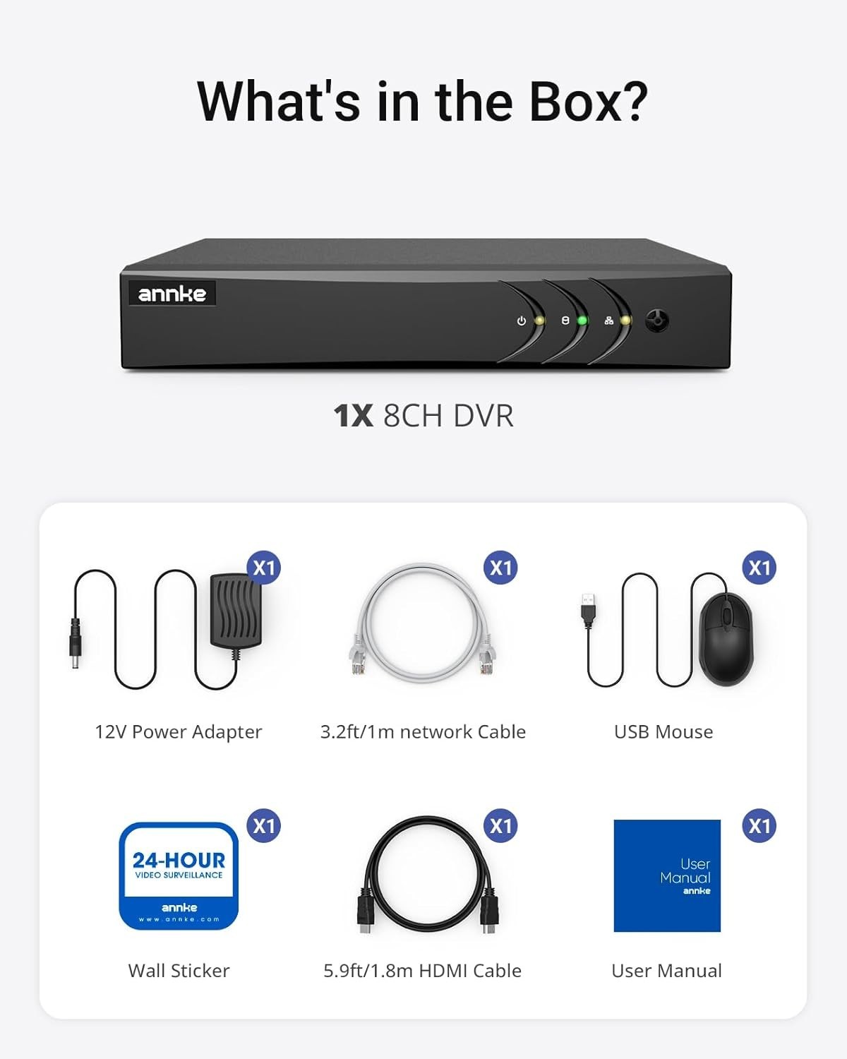 Advanced 8CH Hybrid 5-in-1 DVR with AI Detection & Remote Access Capability