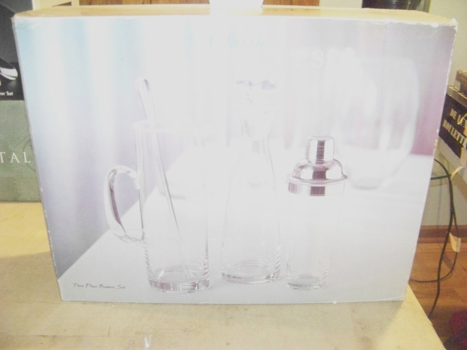Classic Elements Set Of Three  Clear Decanters in Original Box