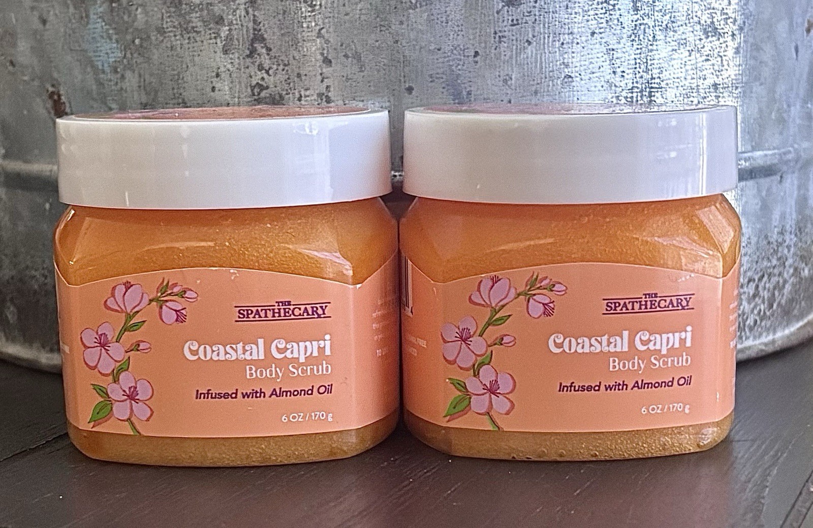 *2* The Spathecary Coastal Capri Exfoliating Body Scrub W/Almond Oil, 6 oz Each