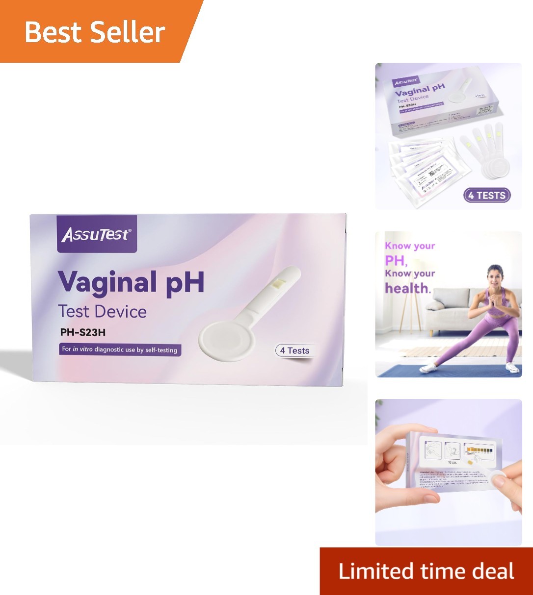 Vaginal Health pH  Kit, at-Home Bv pH Balance for Women and Yeast Infection  ...