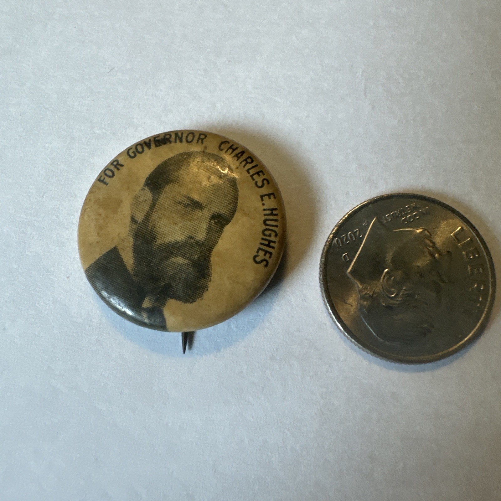 For Governor Charles E Hughes, Political Button