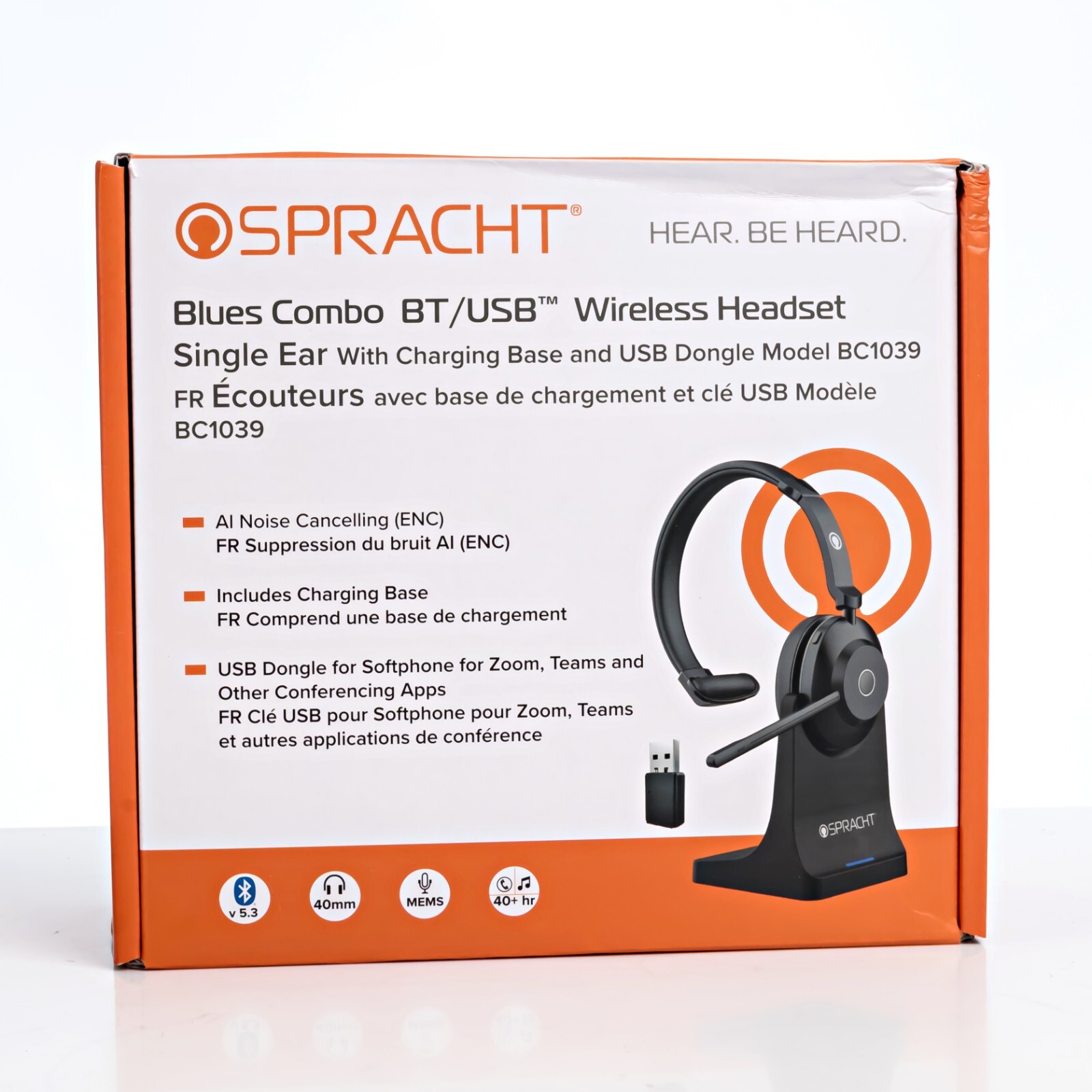 Spracht Blues Combo BT/USB Wireless Single-Ear Headset