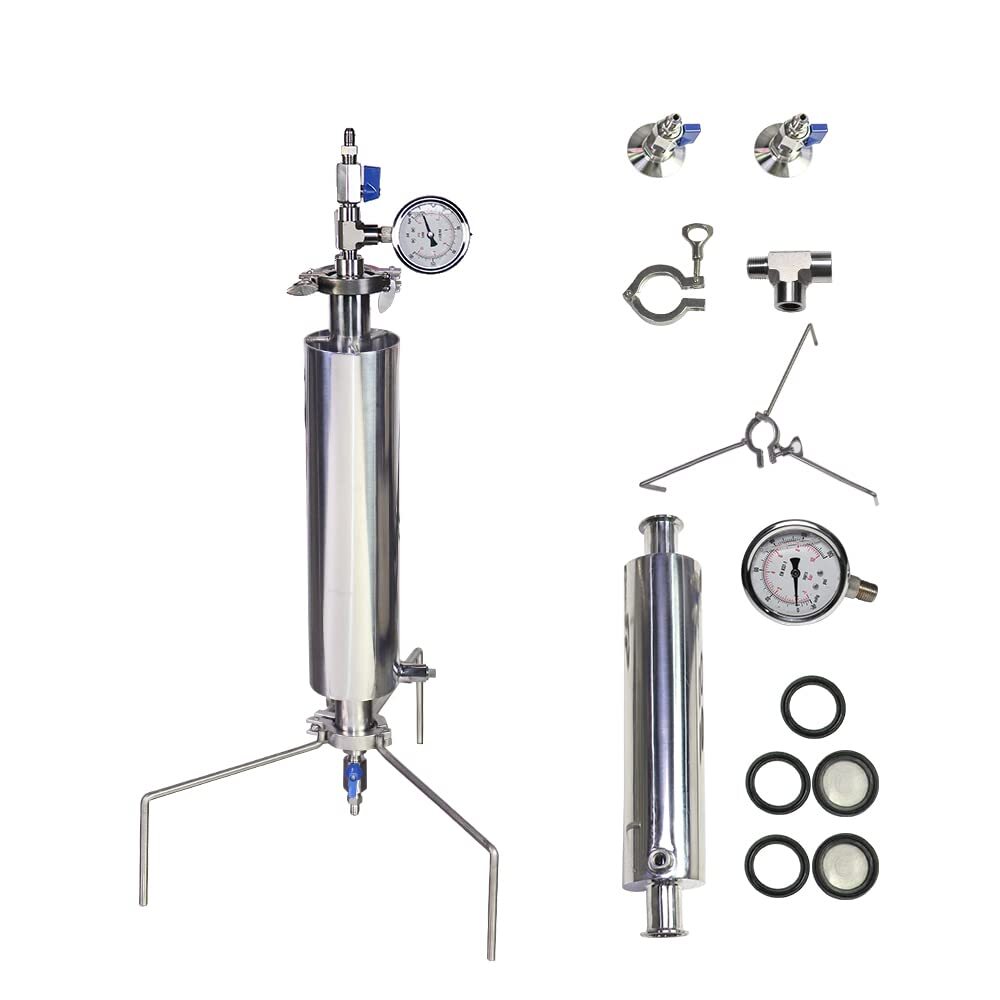 90g 18" Portable Jacket Vacuum Chamber / Tube Closed Loop Extractor