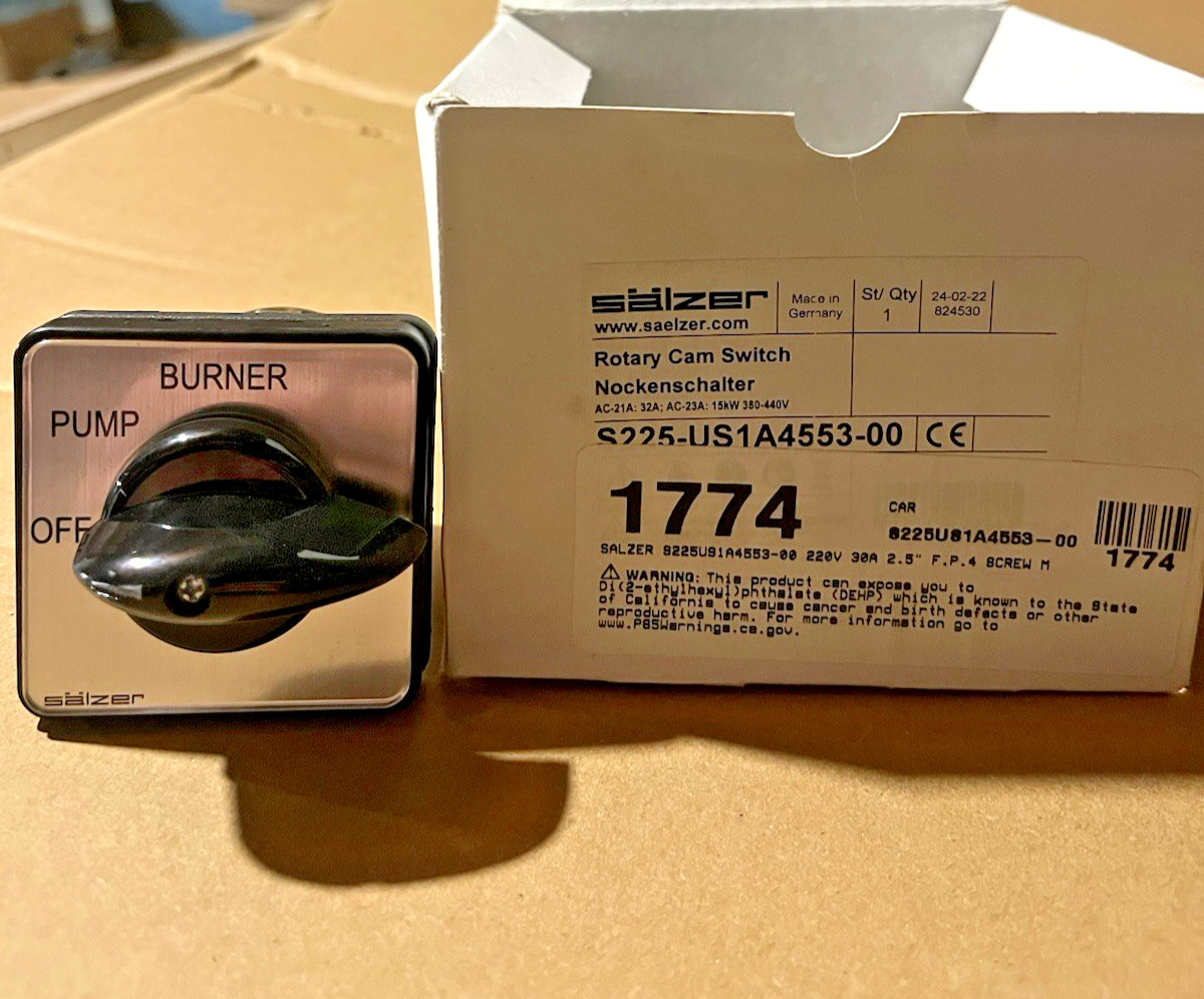 220v 32amp 3Position Pressure Washer Rotary Switch 2.5” Face Plate off/on/burner