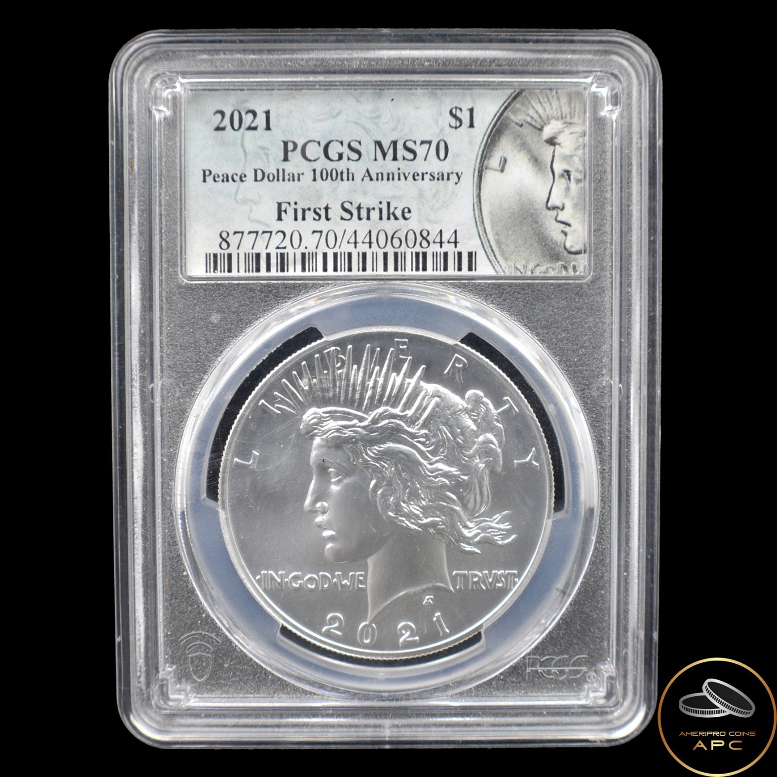 2021 Peace Silver Dollar First Strike PCGS MS70 100th Anniversary