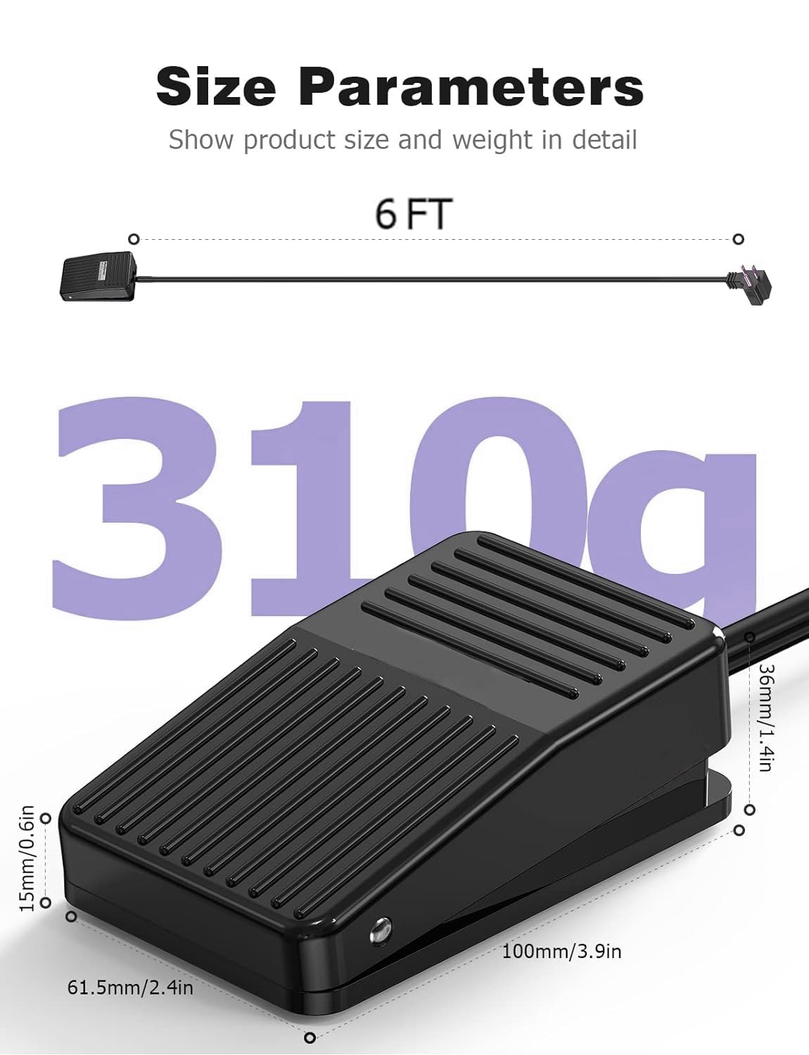 Foot Switch Foot Operated Pedal Controller On/Off Power Switch Woodworking