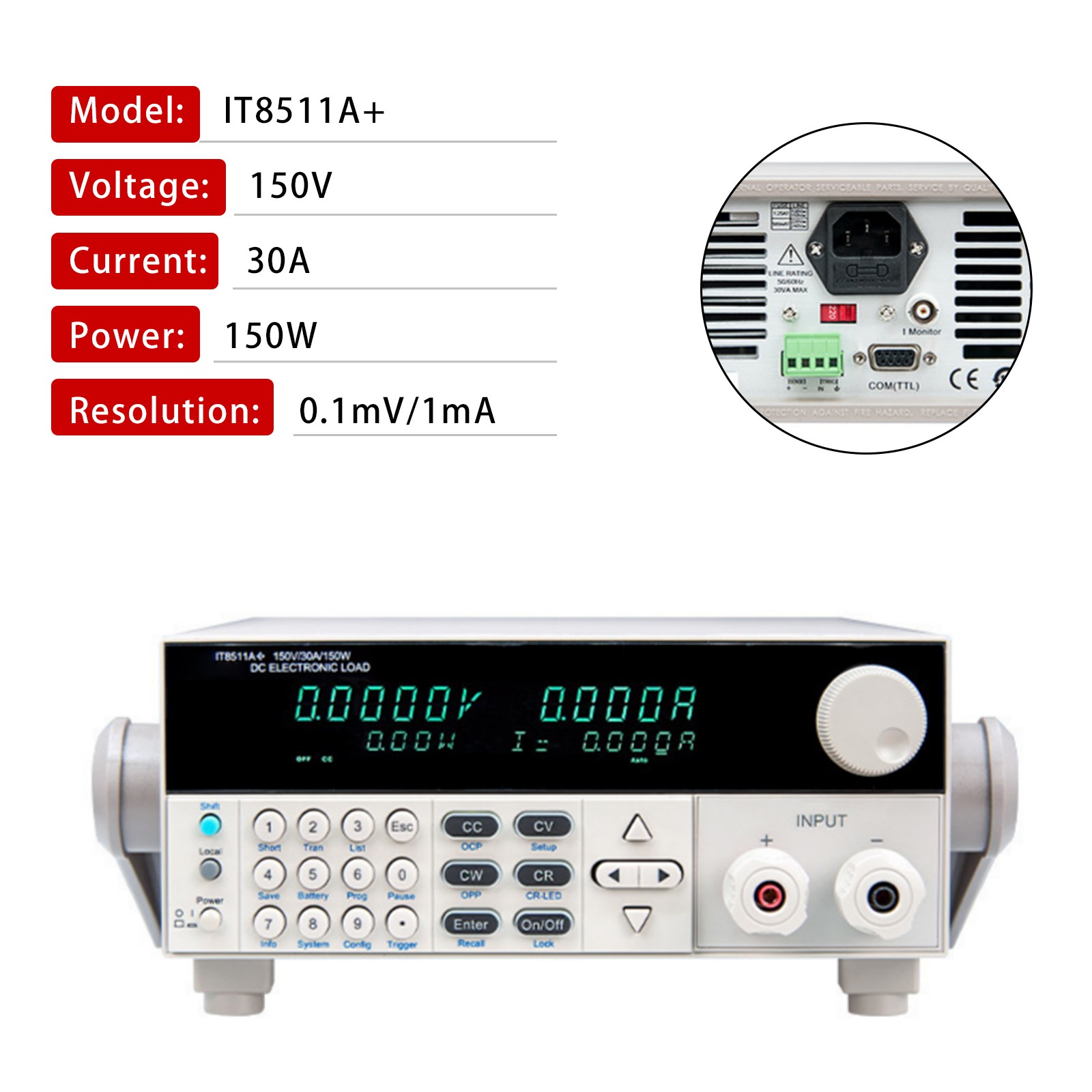 IT8511A+ 150W 150V 30A Programmable Electronic Load Battery Test