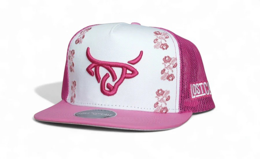 Lost Calf Womens Sadrach Pink Mesh Back Emroidered Hat