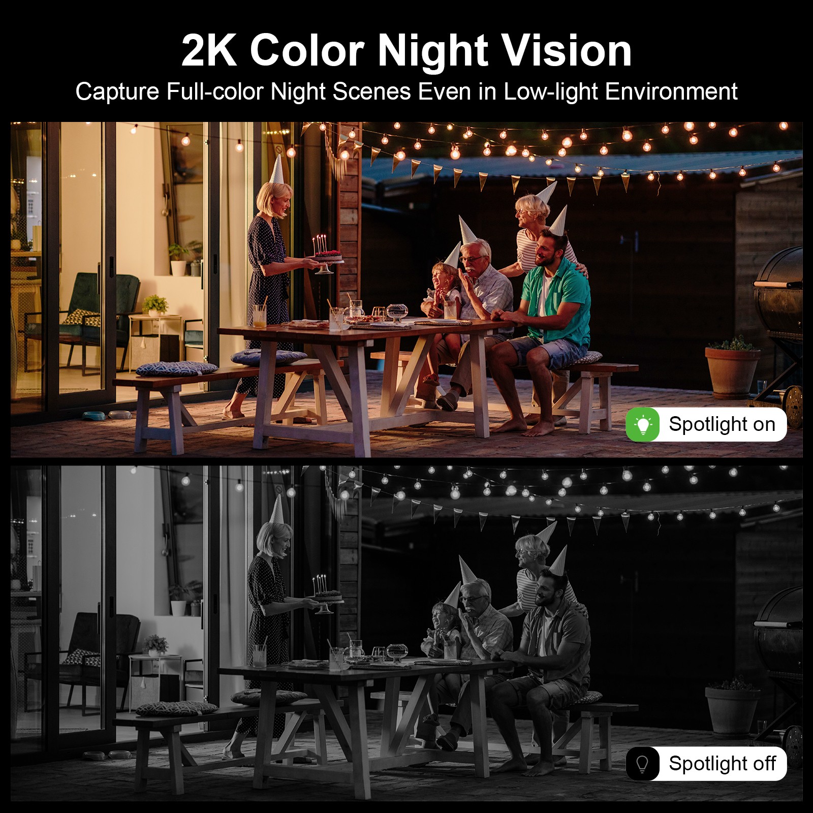 ANRAN 2K Wireless Solar Battery Floodlight Security Camera Home WIFi CCTV Camera