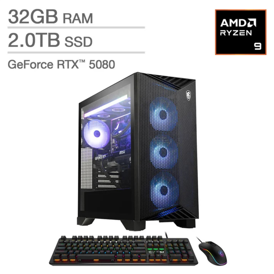 Costco sold-out RTX 5080 gaming PC, AMD 9900X, 2TB NVME, 32GB 6000Hz RAM