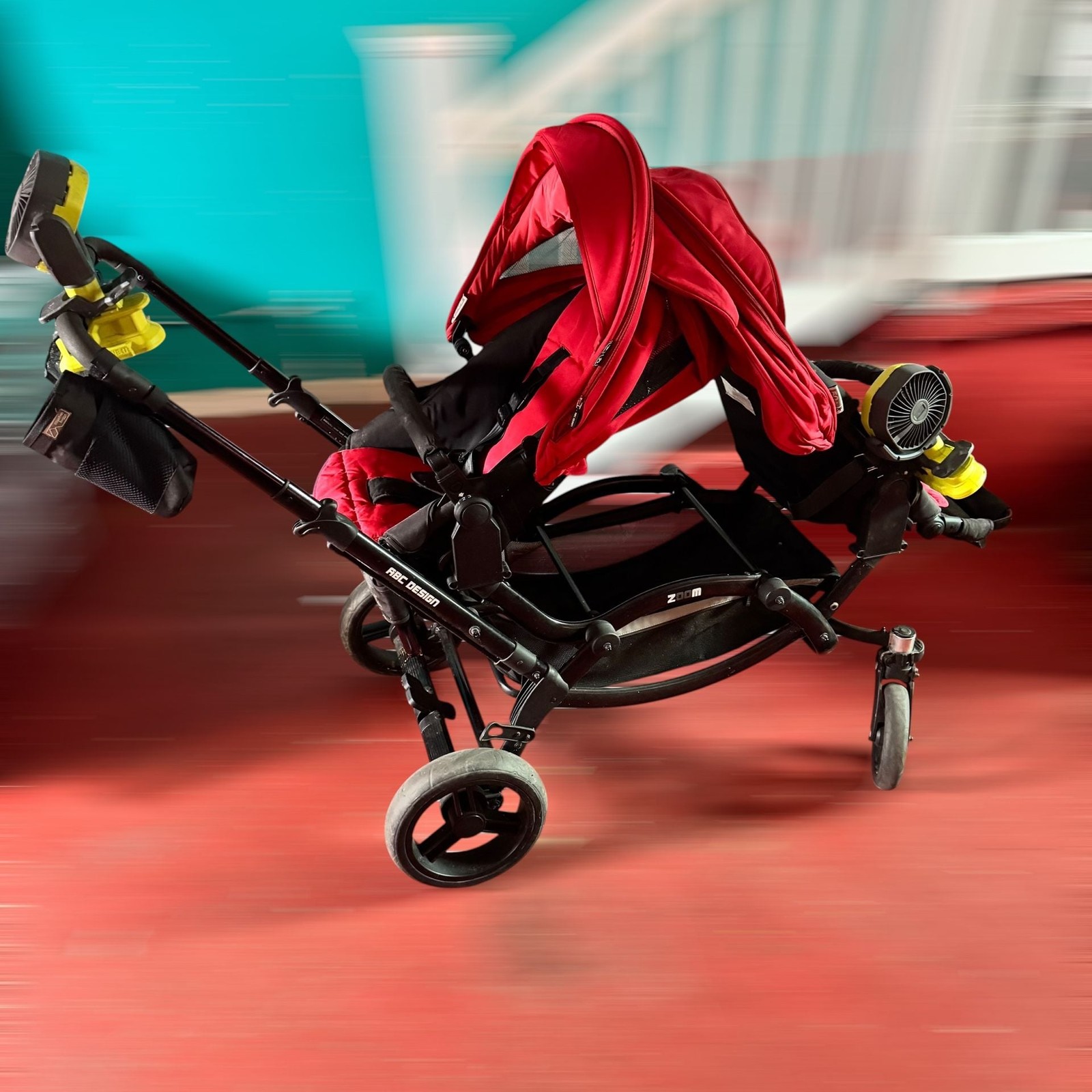 ABC Design Zoom Twin/Tandem Stroller in Red