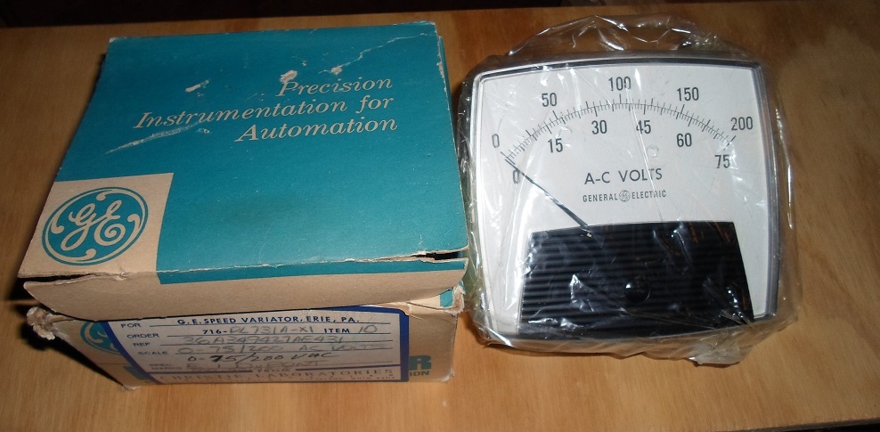GE PANEL METER 0-75 /200 AC VOLTS  (NEW IN BOX)