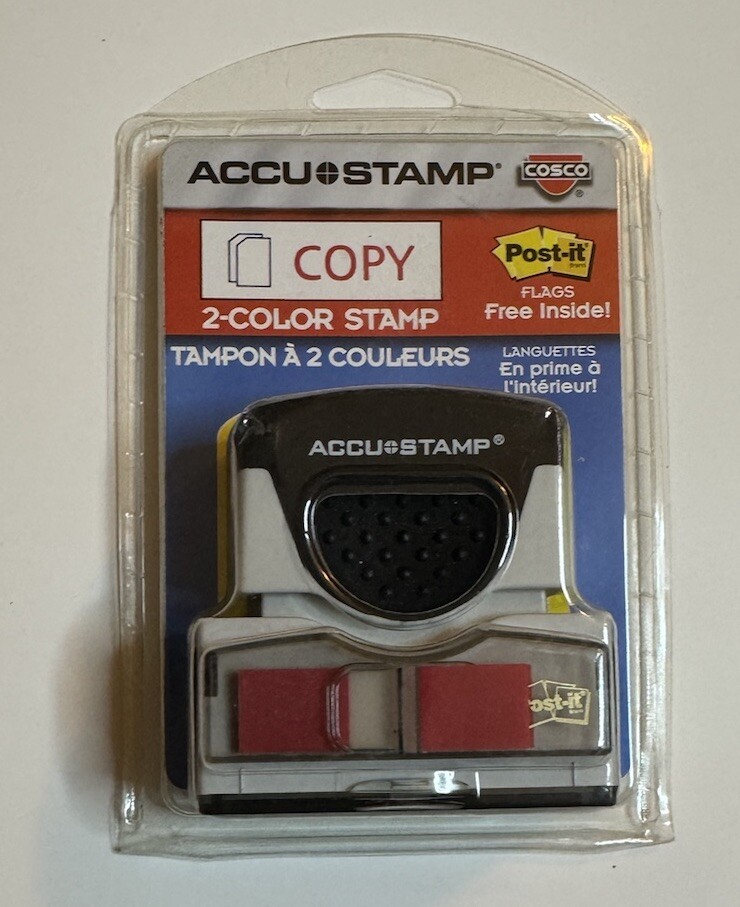 COSCO Plastic ACCU STAMP 2 Color Stamp Copy 032940 Comfortable Grip NEW