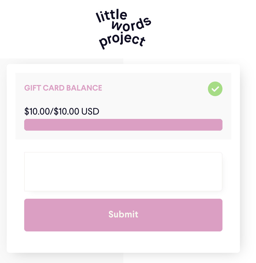 Little Words Project $10 E-Gift Card, Use Online & In-Store - Message Delivery
