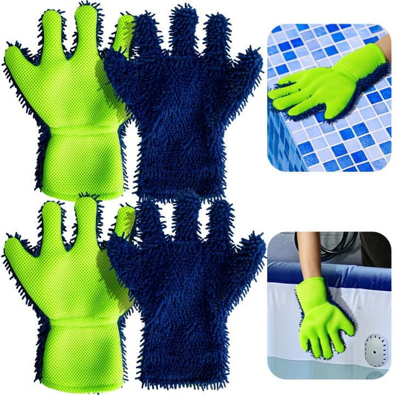 4 Pcs Pool Cleaning Scrubbing Mitt, Swimming Pool and Spa Cleaning Mitt, Pools H