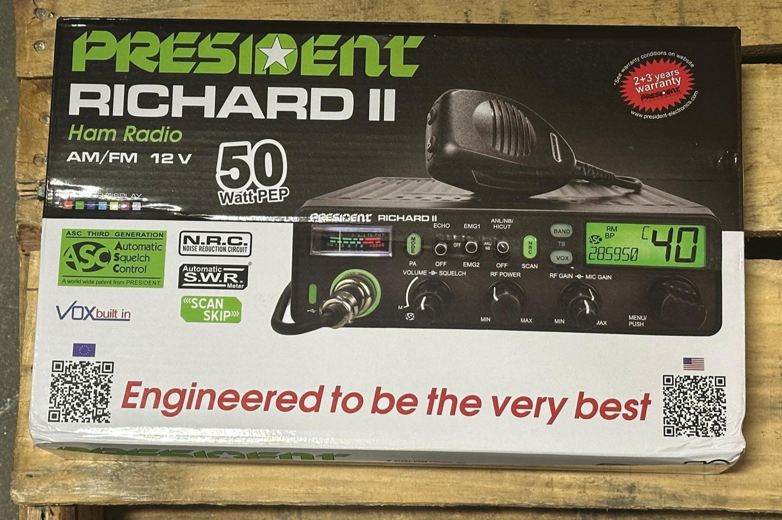 President RICHARD II 50W PEP Ham Radio AM/FM 12 V OEM Truck Size NEW