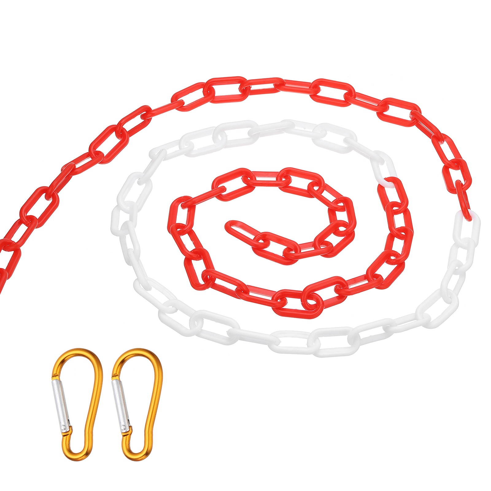 10Ft Plastic Safety Barrier Chain 2 Hooks, Red White