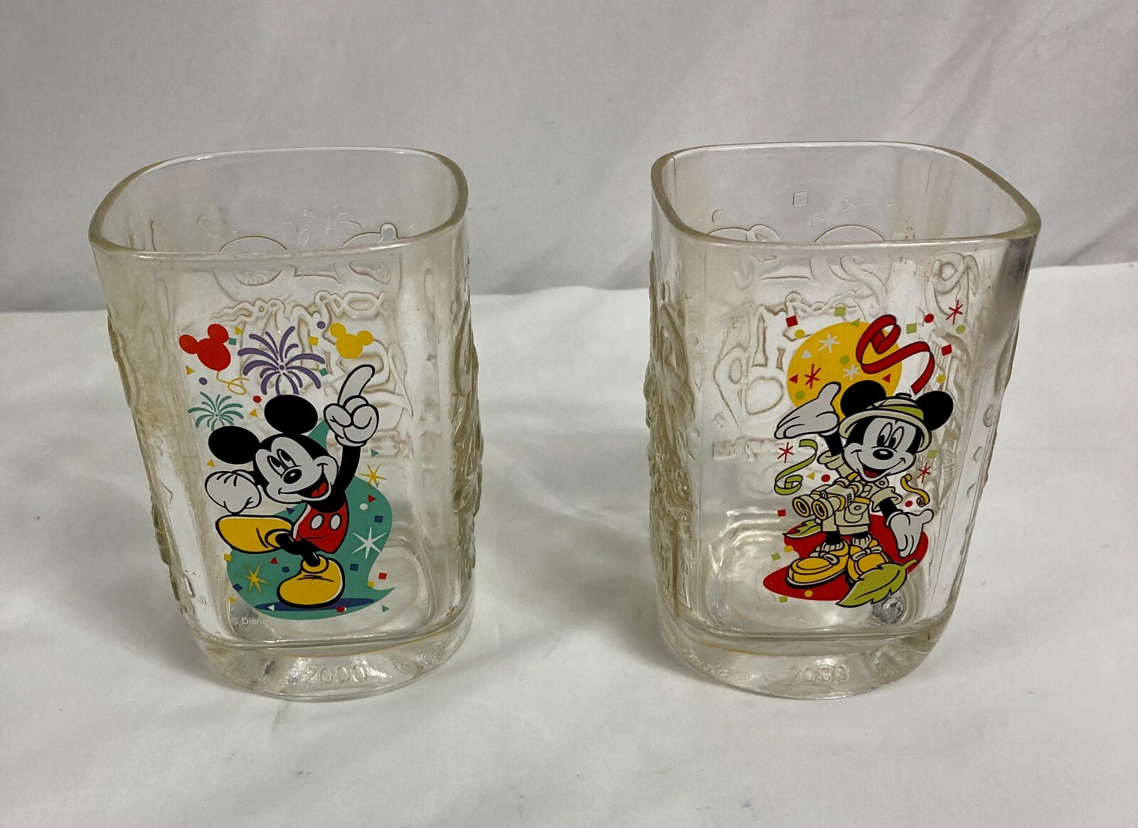 Vintage McDonald's Millennium 2000 Mickey Mouse Glasses Set of 2