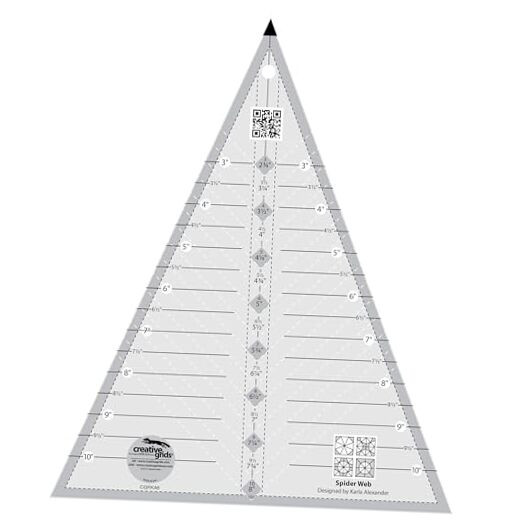 Spider Web Triangle Quilt Ruler – CGRKA6 – Made in USA, 9-1/2in x 11-1/2in,