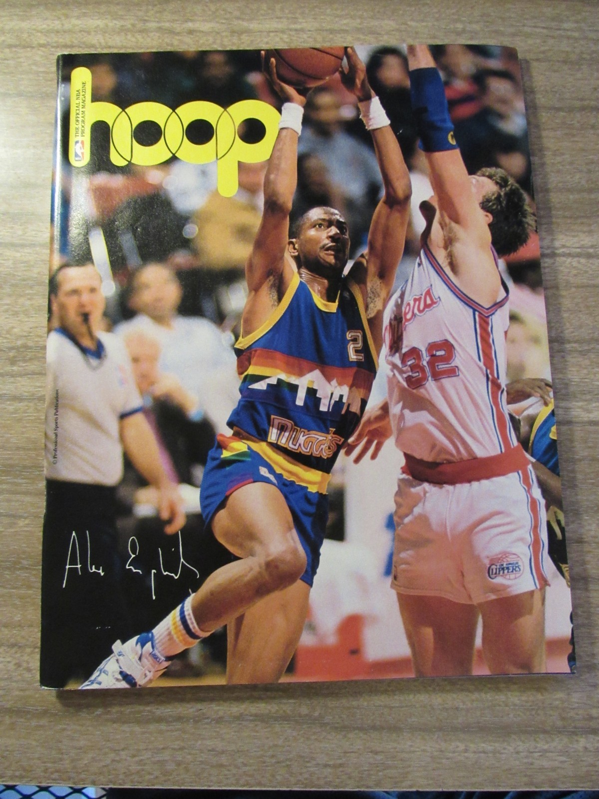 1989-90 Hornets vs. Nuggets Program 12/9 Michael Adams Kurt Rambis DD READ