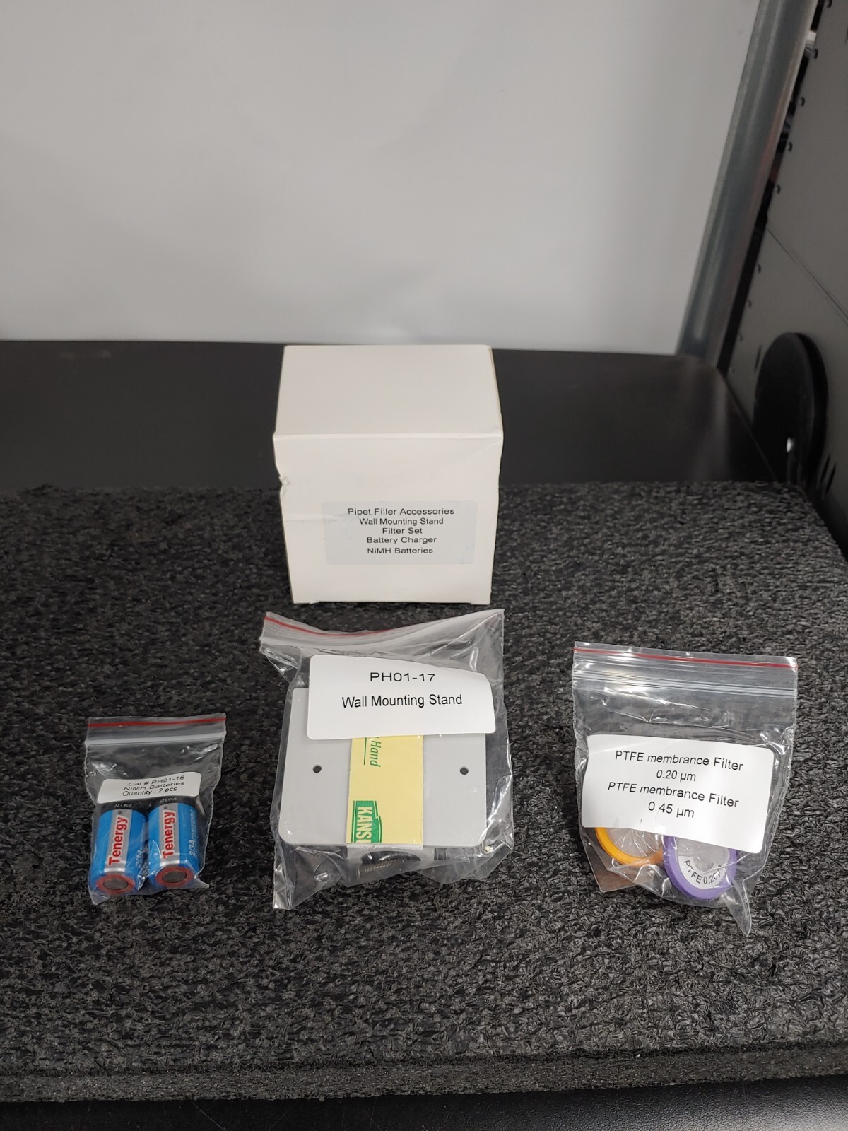 PIPET FILLER Accessories Wall Mount Filter Set and NiMH Battery Charger