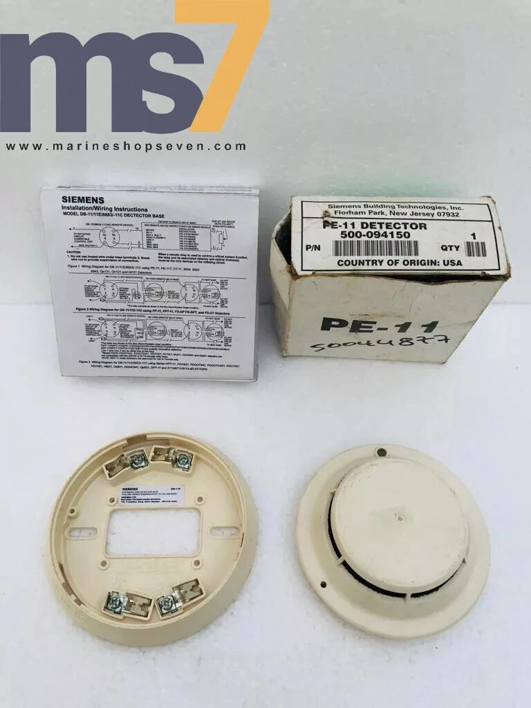 SIEMENS PE-11 INTELLIGENT SMOKE DETECTOR FIRE ALARM WITH BASE PLATE