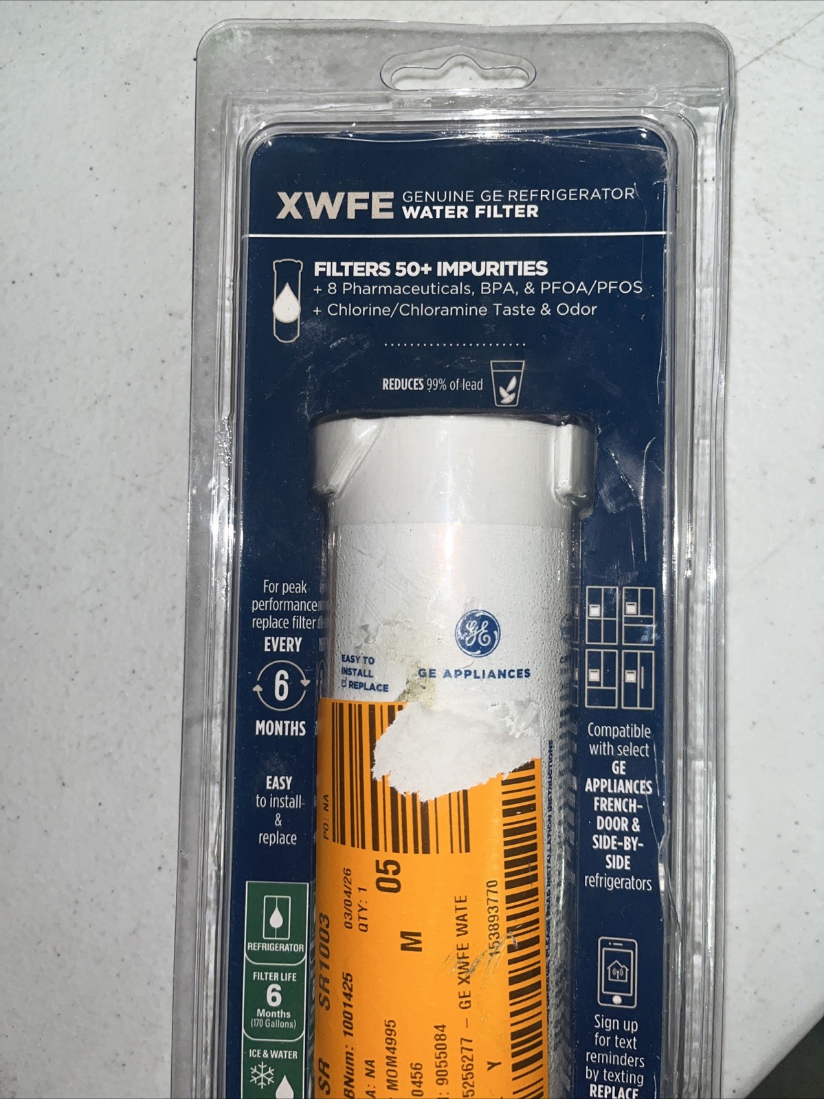 GE XWFE Water Filter - White
