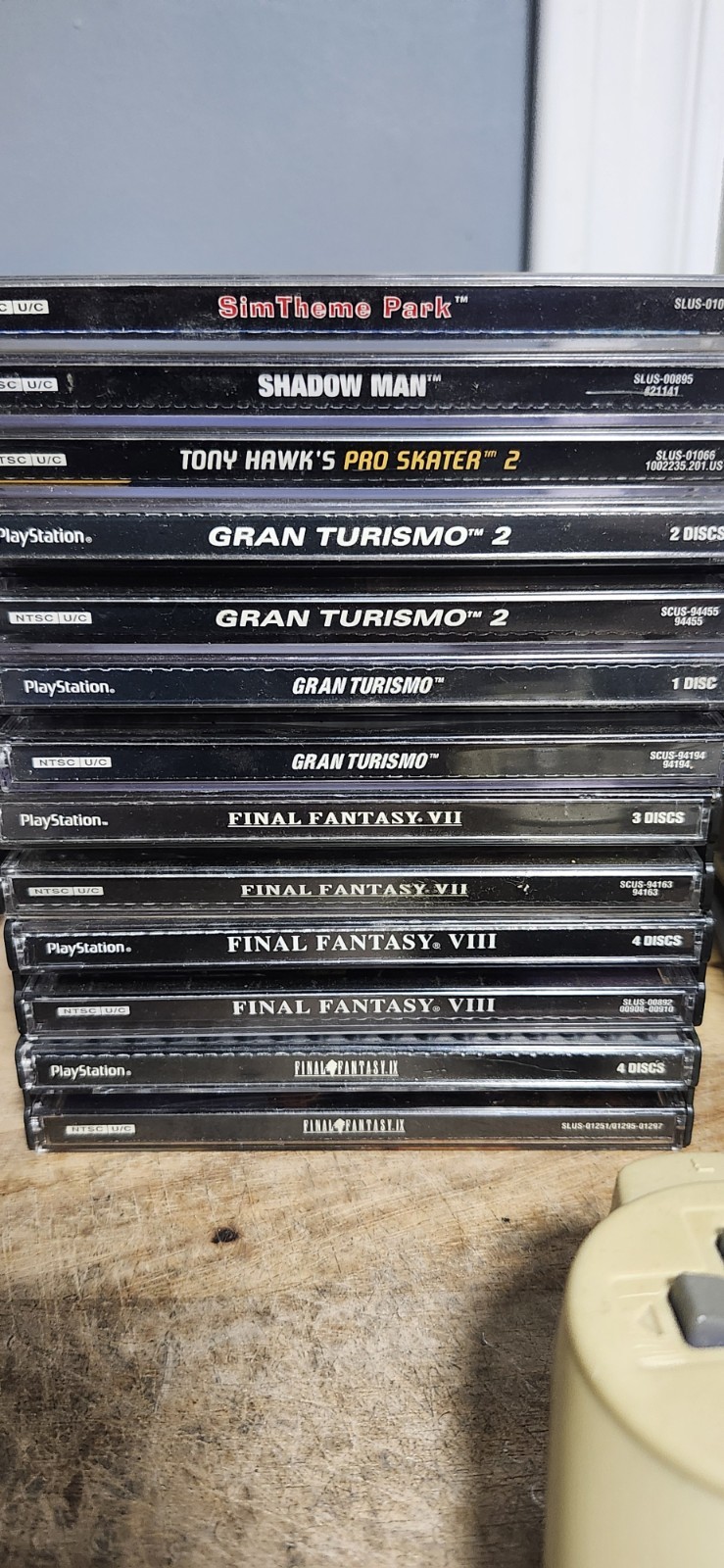 PS1 console, accessories, and games bundle