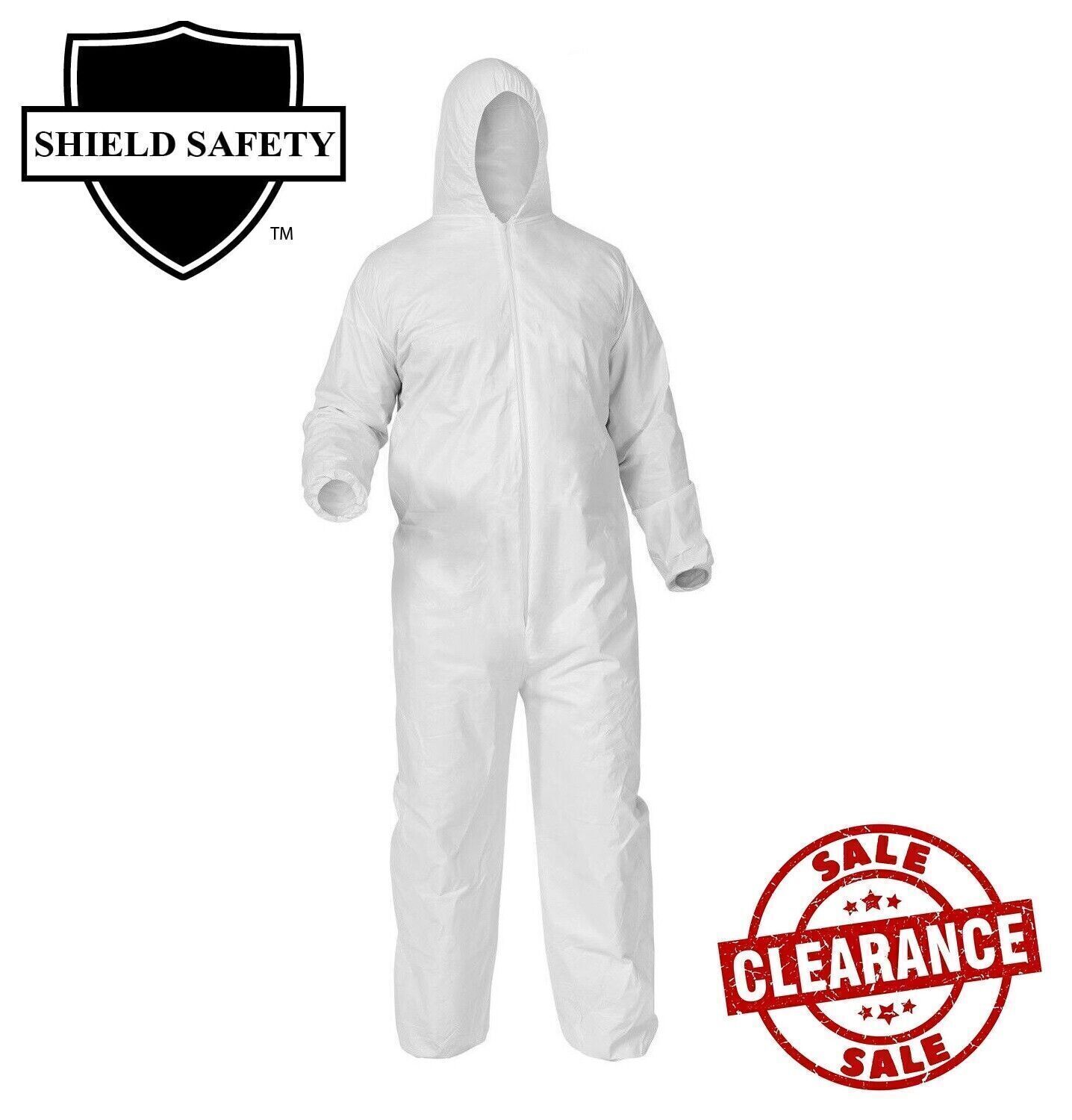50 Coverall Bunny Suit W/Hood Elastic Wrists & Ankles Size: Medium
