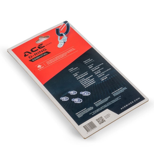 Acebikes D Ring Essential Motorcycle Mounting Point Set for Tie-Down Straps