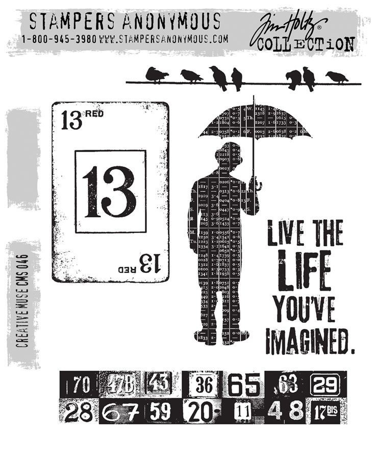 Tim Holtz Stampers Anonymous "CREATIVE MUSE" Rubber Cling Stamp Set CMS046