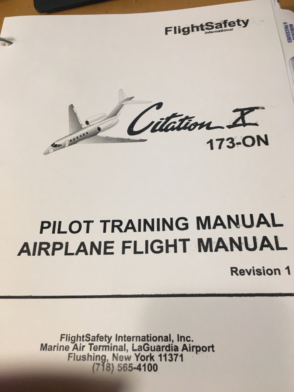 Citation X Model 750 Pilot Training Manual, sn173 and On.