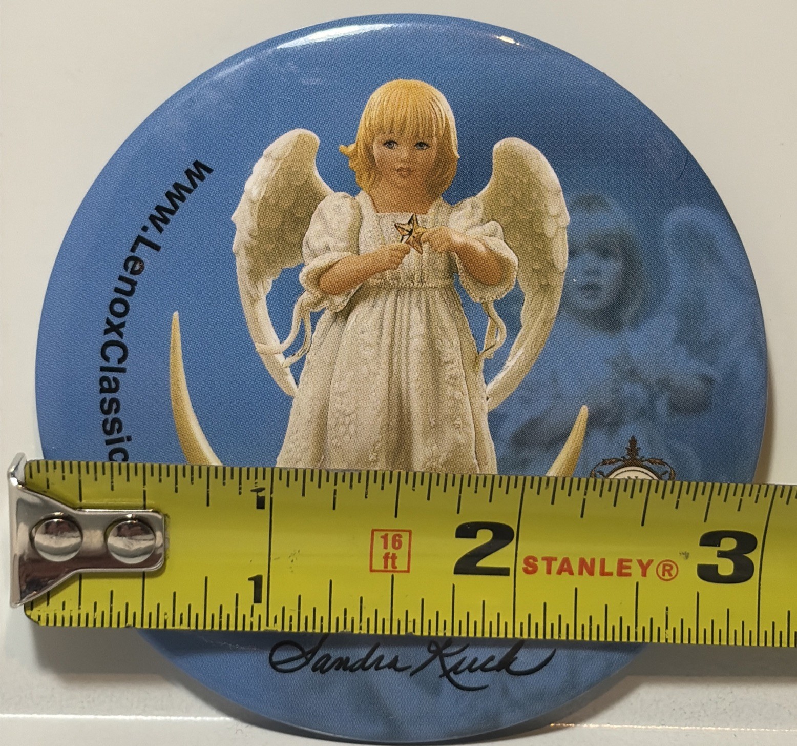 Lenox Classics Sandra Kuck Twinkle Angel Magnet/Pinback Button Good Condition