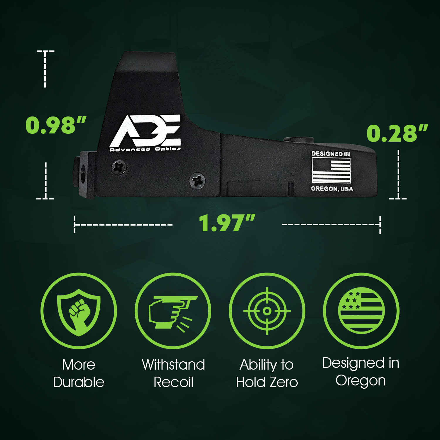 ADE RD3-006B Python GREEN Dot Reflex Sight + SIG SAUER P365 Pistol Handgun red