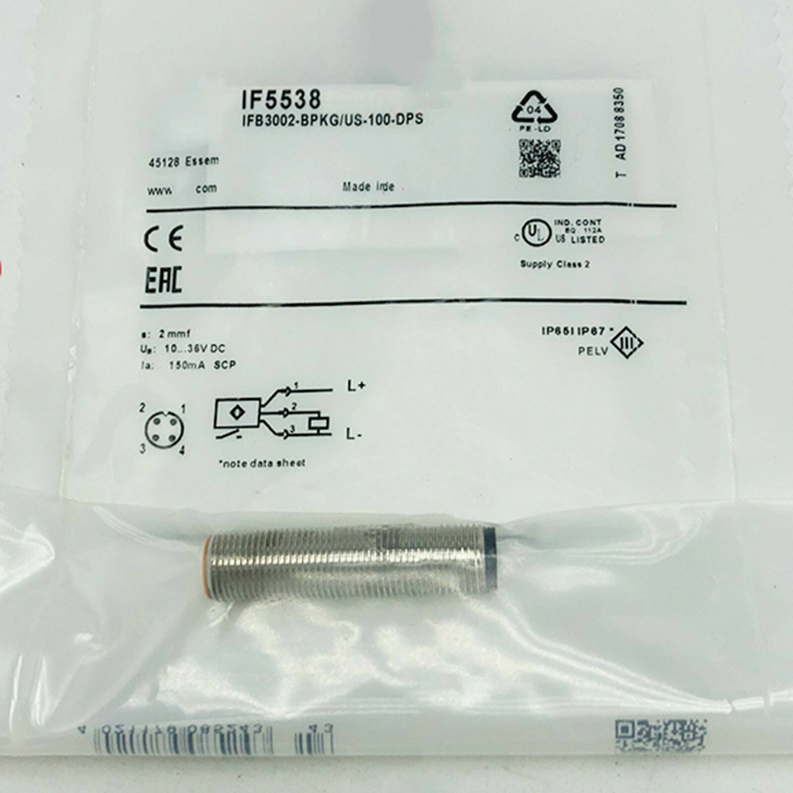 IFM IF5538 IFB3002-BPKG/US-100-DPS Proximity Switch Sonsor New
