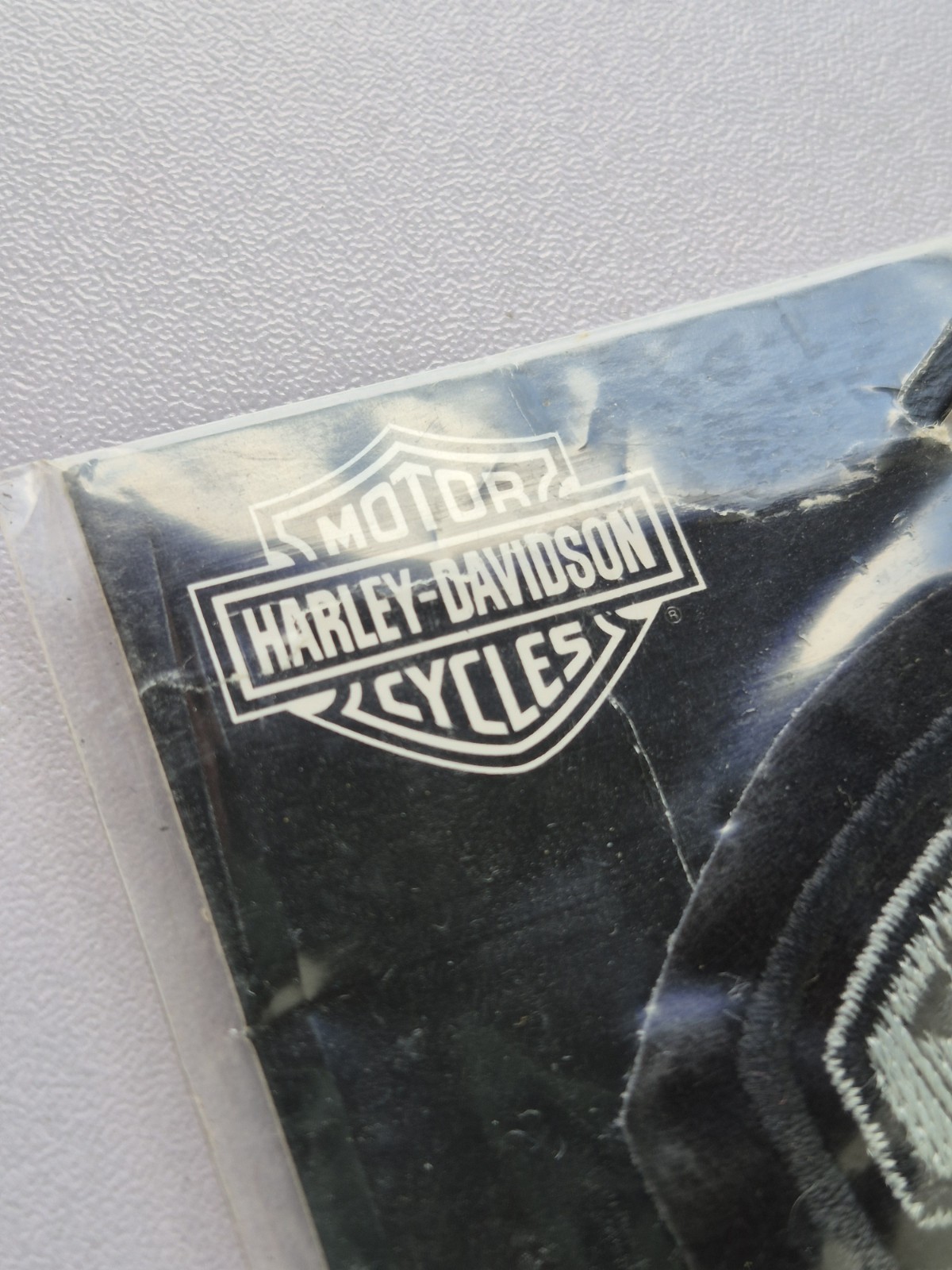 Harley Davidson Emblem Sew On Application Patch Skull Helmet Black White