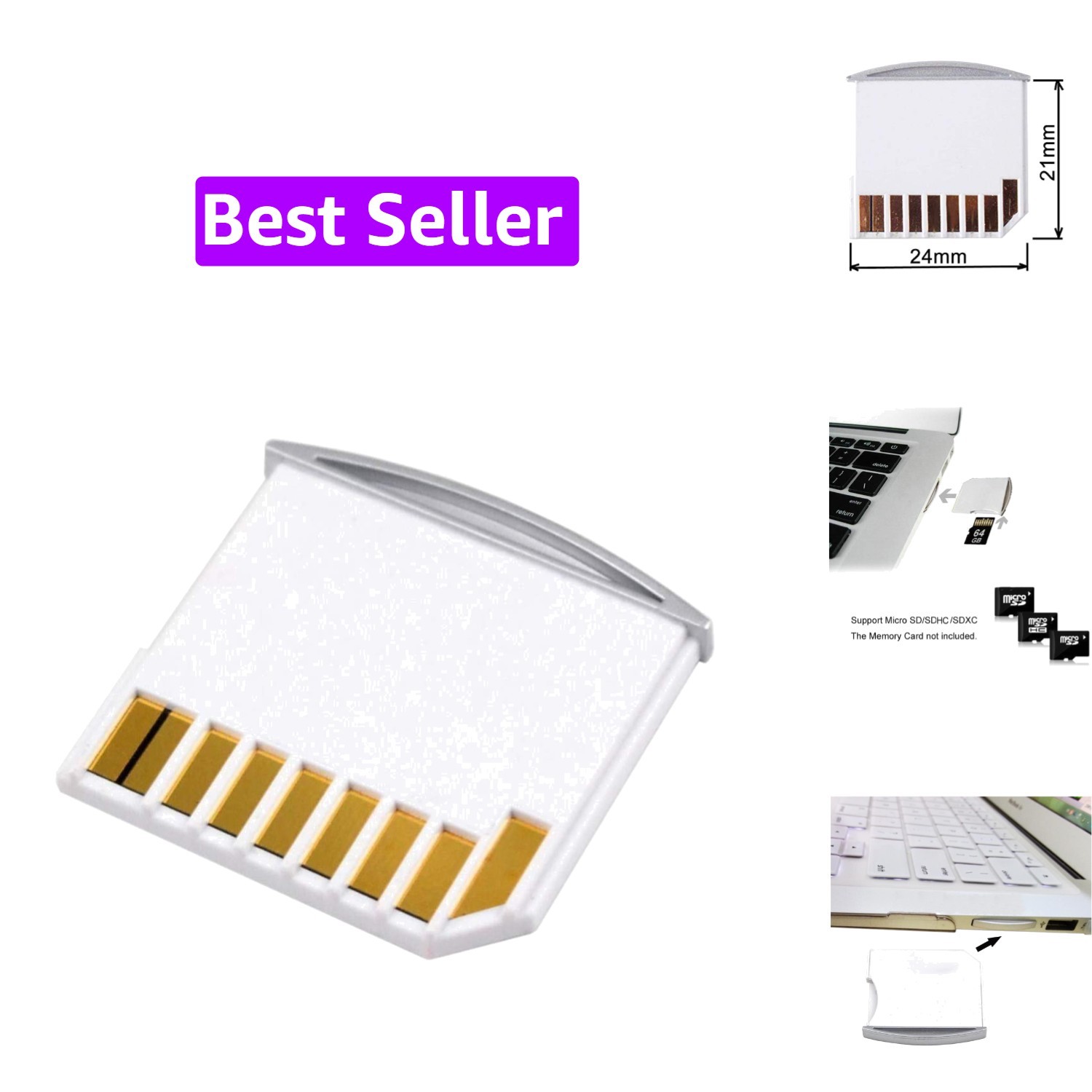 Micro SD to SD Memory Card Mini Adapter Compatible with MacBook Air/Pro/Retin...