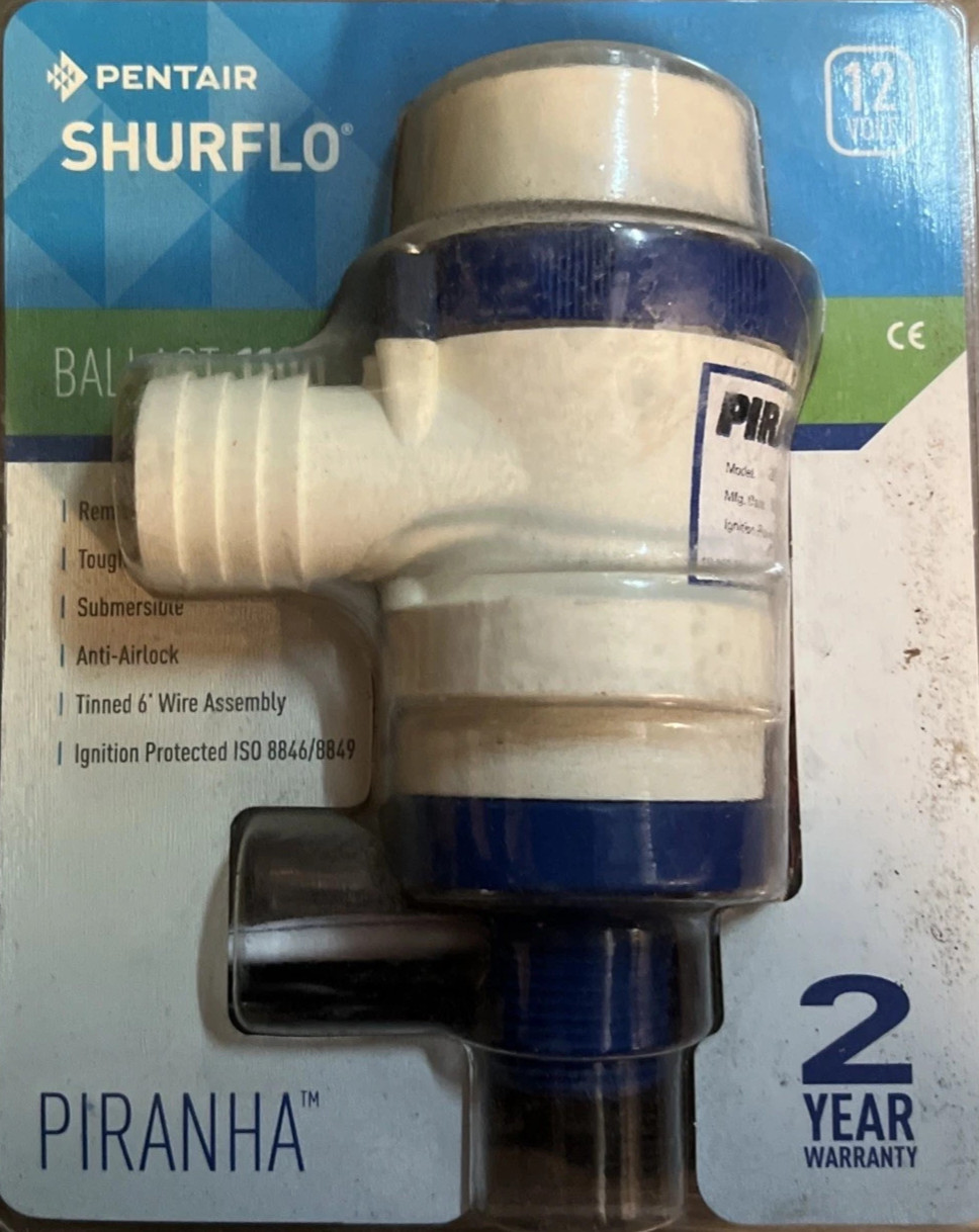 Shurflo Pentair PIRANHA™ Ballast 1100 Pump 12 VDC, 1100 GPH 357-106-10