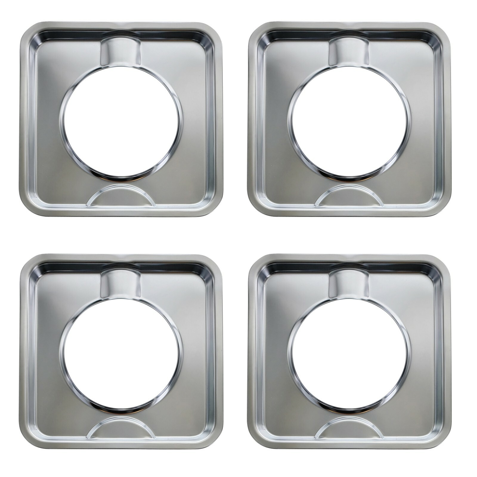 Kitchen Basics 101 Made in the USA SGP-400 4 Pack Chrome Square Gas Range Pan