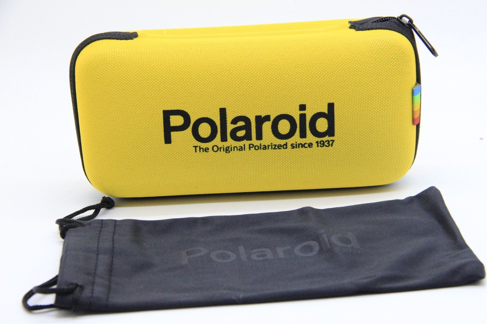 NEW POLAROID AUTHENTIC EYEGLASSES GLASSES OPTICAL YELLOW ZIPPER CASE POUCH