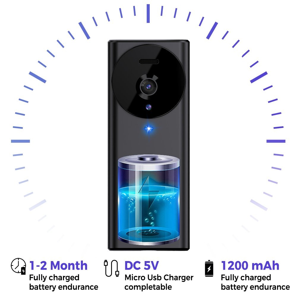 Wireless Security Smart WiFi Doorbell Intercom Video Camera Door Ring Bell Chime