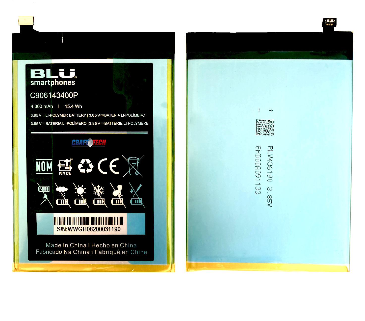 OEM Original BLU Battery C906143400P 4000mAh 15.4Wh For  BLU V50 V0510WW