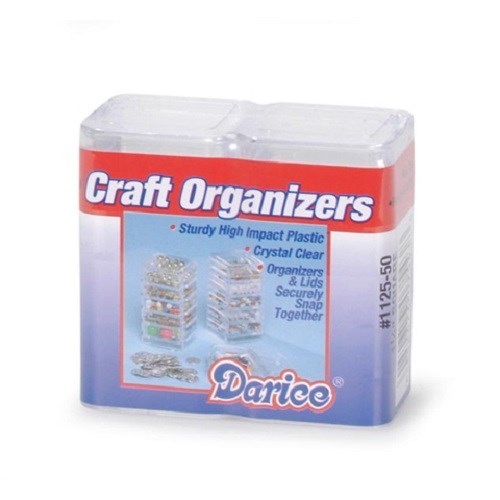 1 set of 10 pc Square Bead or Craft Organizer Caddies w/2 Lids - Snaps together