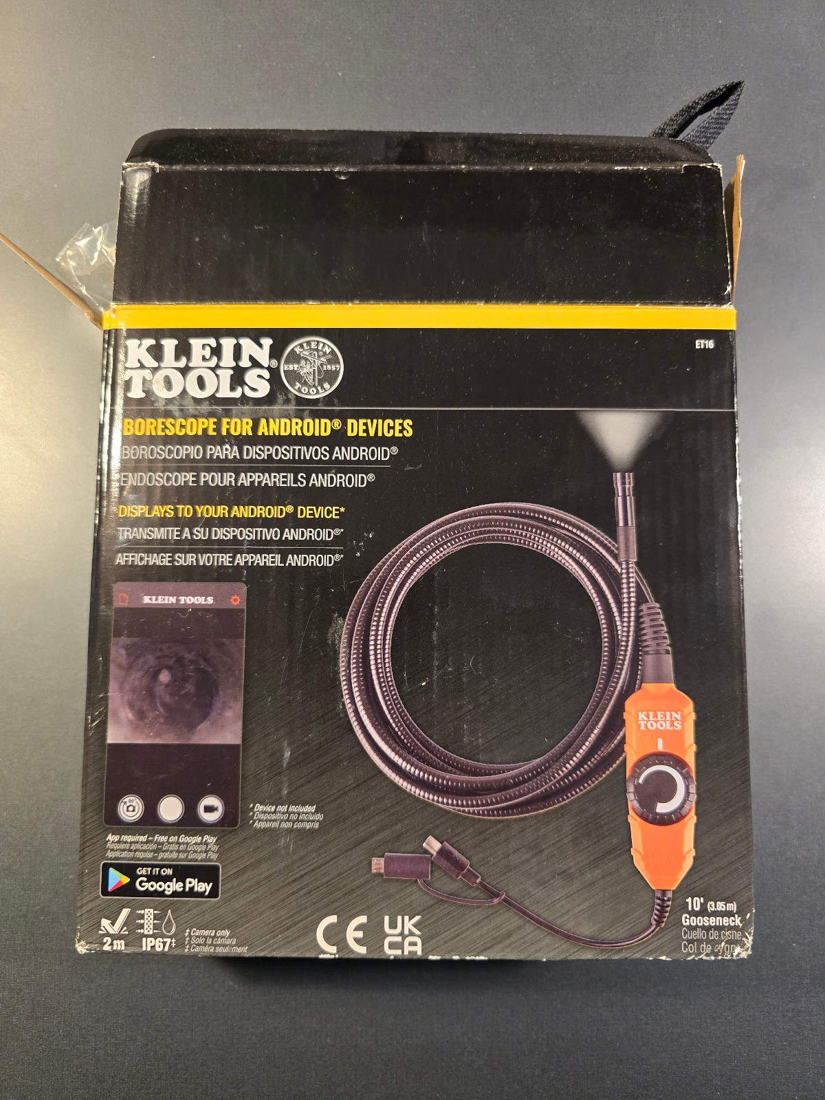 KLEIN TOOLS: Boroscope for ANDRIOD devices (ET16) PRE-OWNED