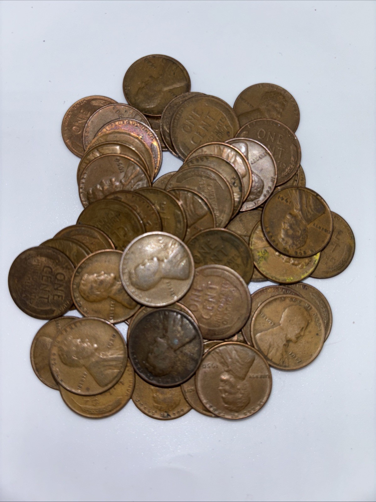 1 Roll (50) Random US Lincoln Wheat Pennies (1909-1958). Please Read Description