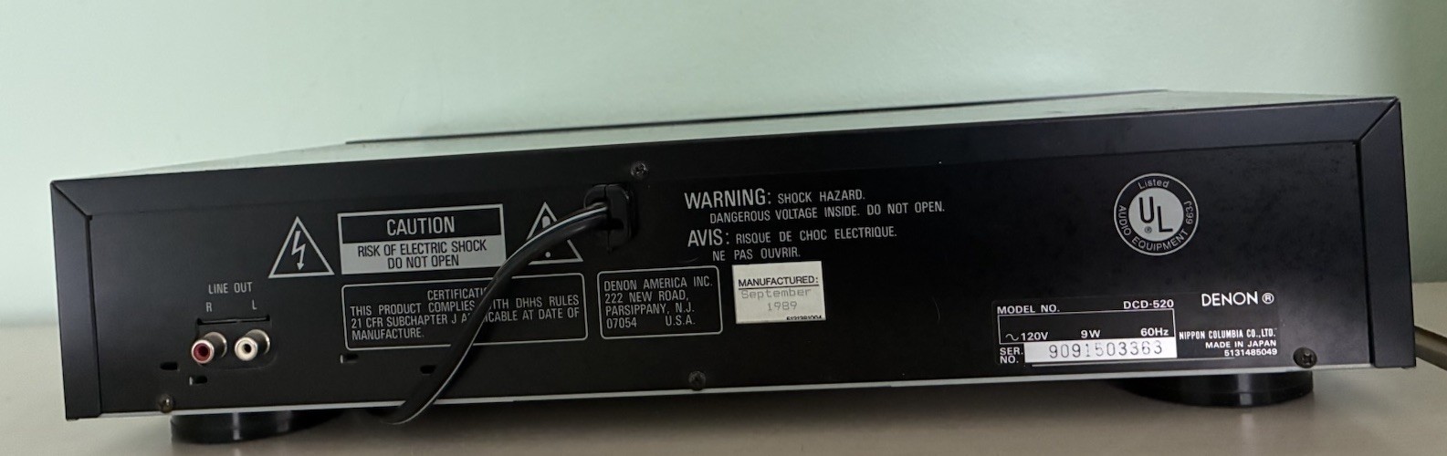 Denon DCD-520 PCM CD Player Digital Audio Untested Powers On No Remote