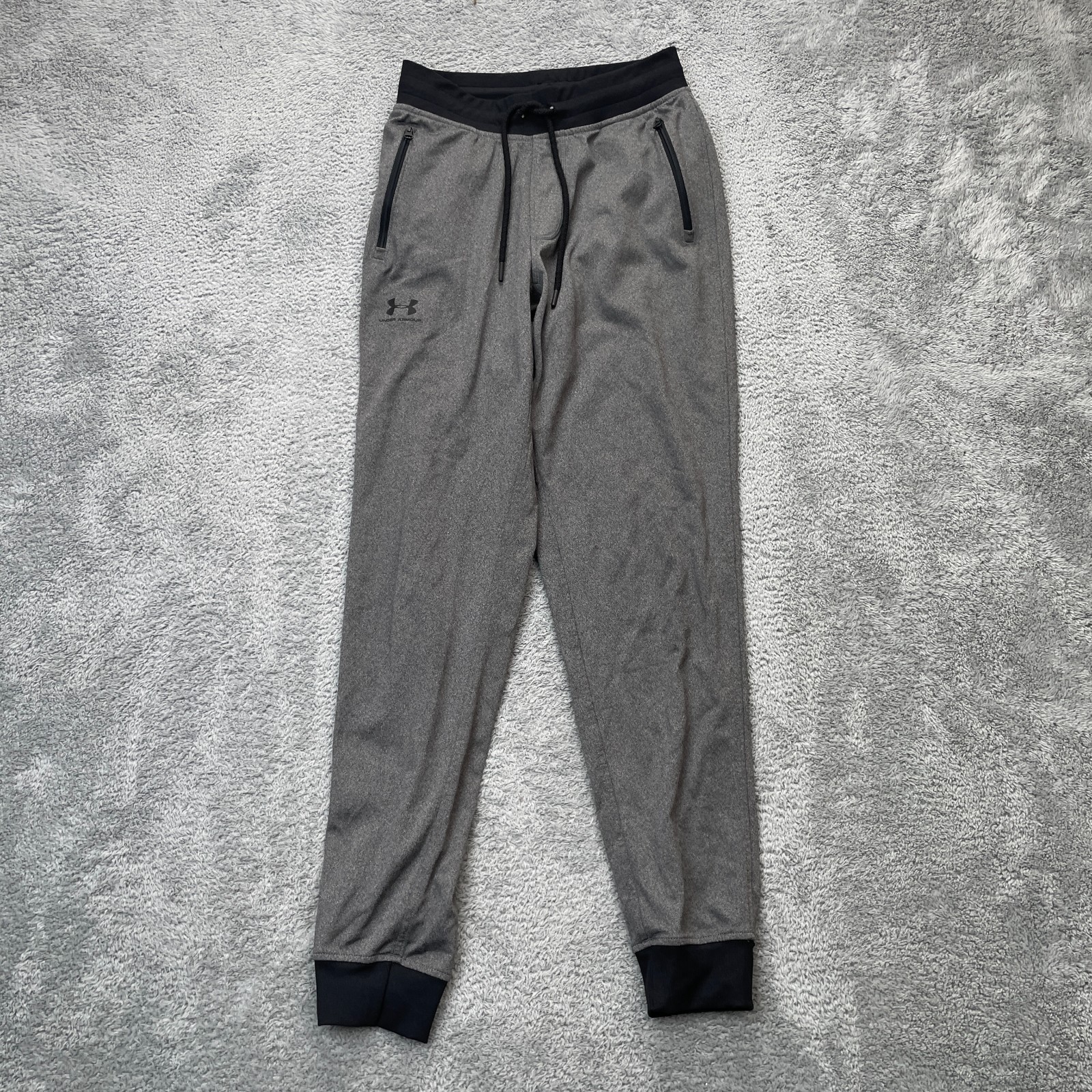 Under Armour Pants Men Small Medium Gray Jogger Drawstring Loose Fit Gym Running