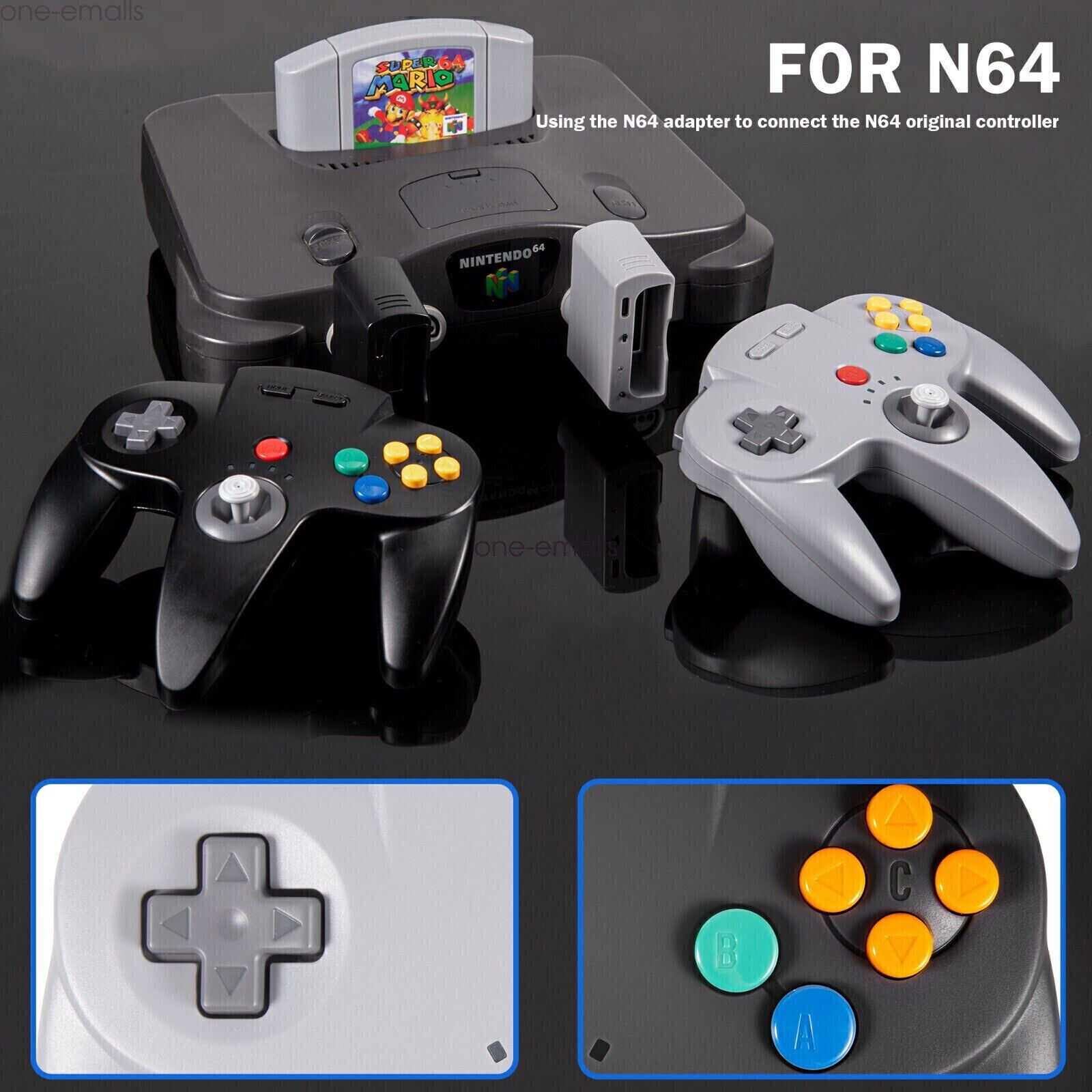 Wireless N64 Controller for Nintendo 64 Console/ Switch Mac Windows Rechargeable